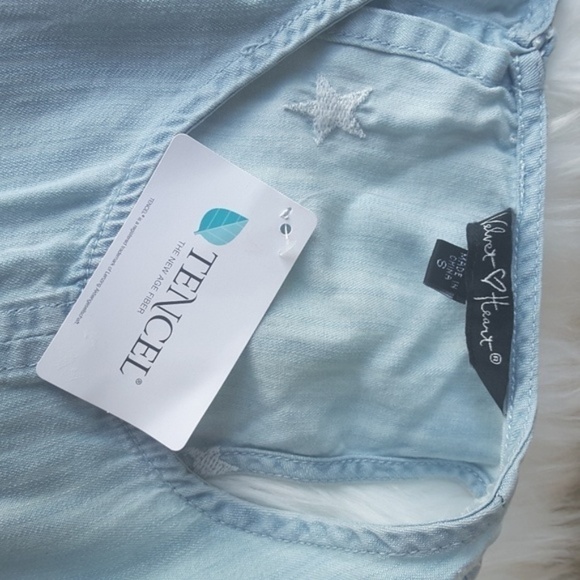 NWT Velvet Heart Chambray Star Bell Hem Top Blue S - Picture 4 of 7